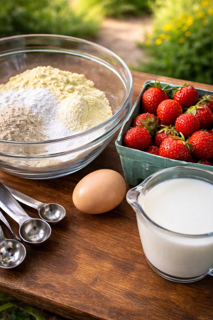 Strawberry pancakes ingredients