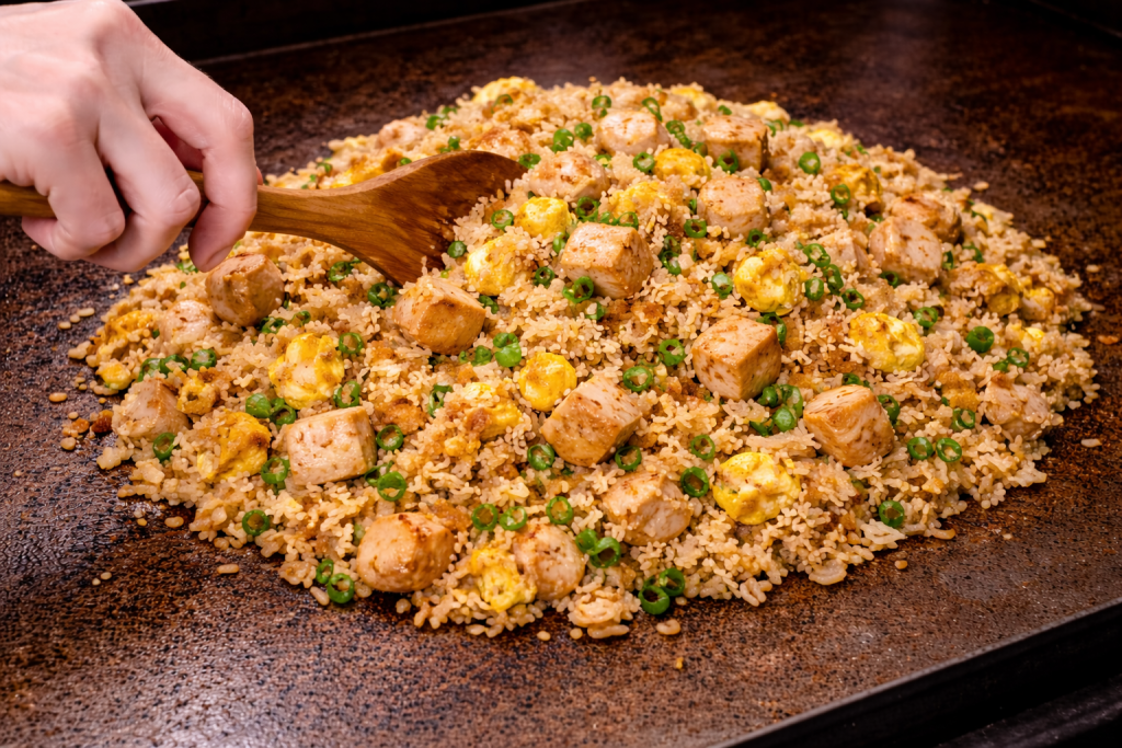 Cooking Hibachi Fried Rice Step 2